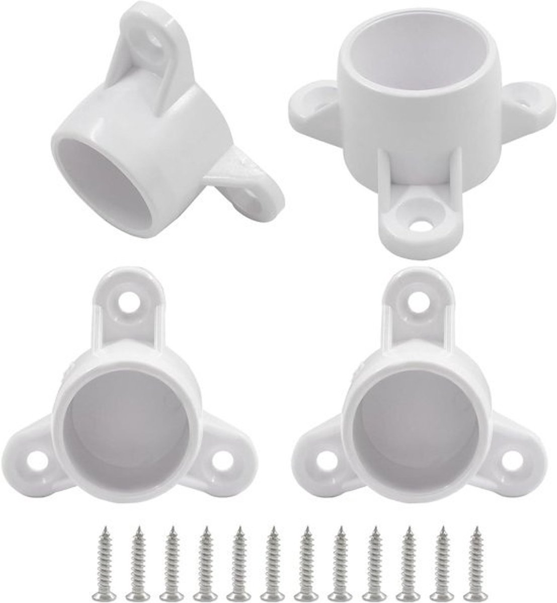 Tafelpoot Doppen - Meubeldoppen PVC - Meubels Beschermen - Met Schroeven - 3/4 Inch - Wit