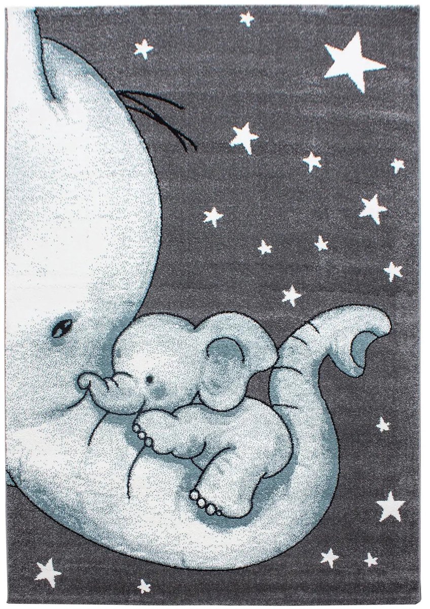 Dutch XXL Kindervloerkleed | Tapijt | Kids | Olifant | Blauw, foto 5