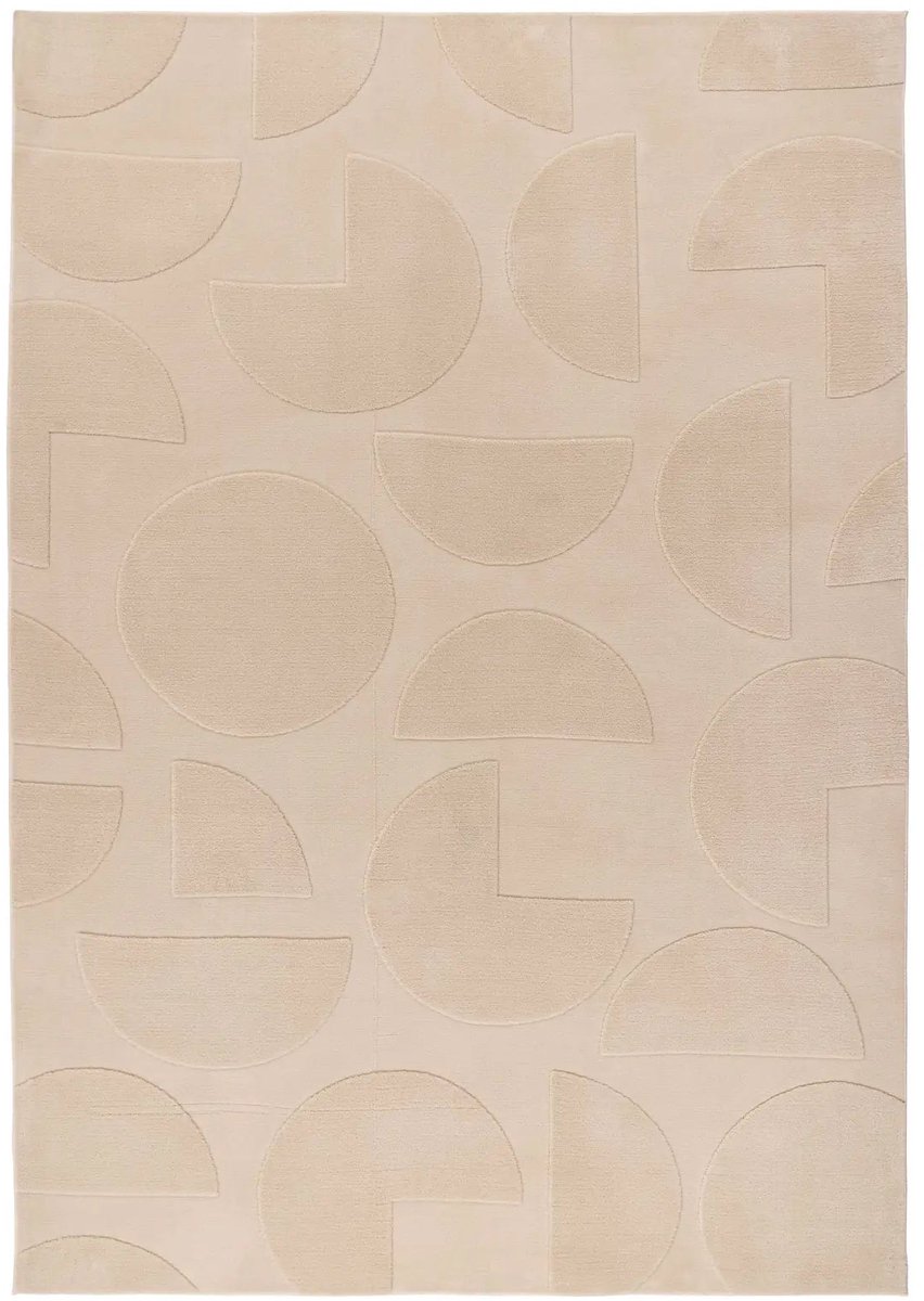 Dutch XXL Japandi Vloerkleed | Tapijt | Focus | Geometrisch | Beige | 200x290 cm