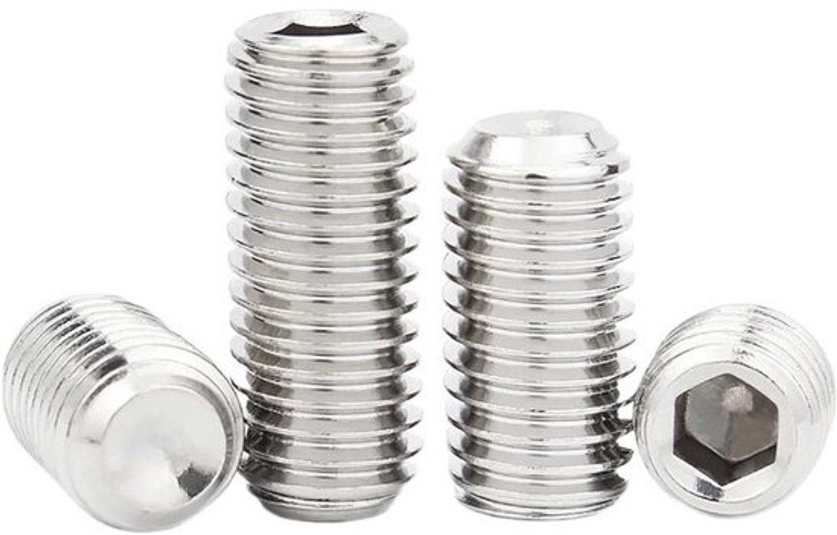 Zeskant Stelschroeven - Inbus Schroeven - Kleine Reparaties - Komkop Ontwerp - M2 x 10mm - Zilver