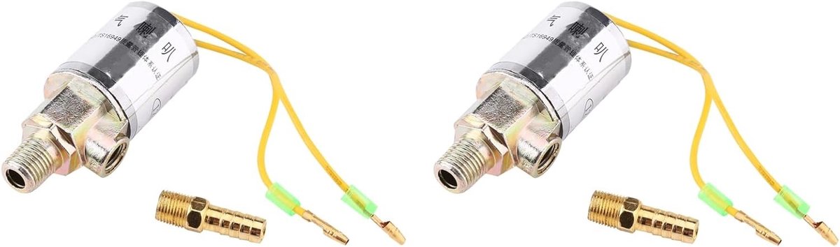 Set van 2 Stuks 12V Lucht Hoorns met Elektrische Solenoïde Ventiel voor Treinen en Trucks, Volledig Metaal, Geschikt voor 12V Systemen en Luchtveringssystemen