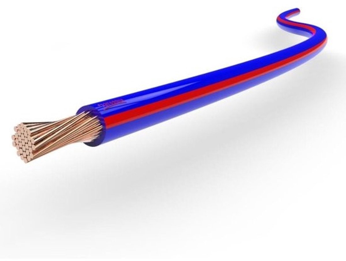 Voertuigkabel - Autokabel Elektrische leiding - Bedrading en verlichting - Verminderde wanddikte - 10m 050 mm² - Blauw-rood