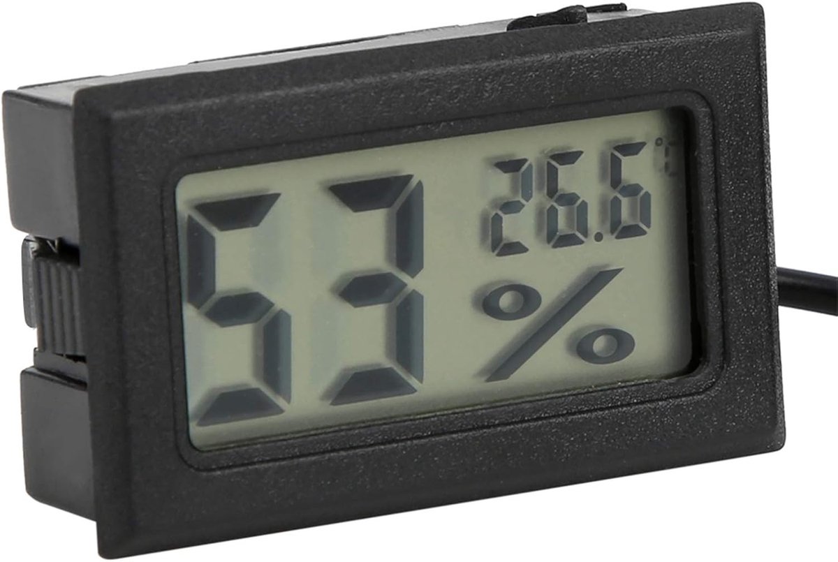 Digitale Hygrometer met Probe en LED Scherm voor Binnengebruik - Nauwkeurige Vochtigheidsmeting en Temperatuurweergave