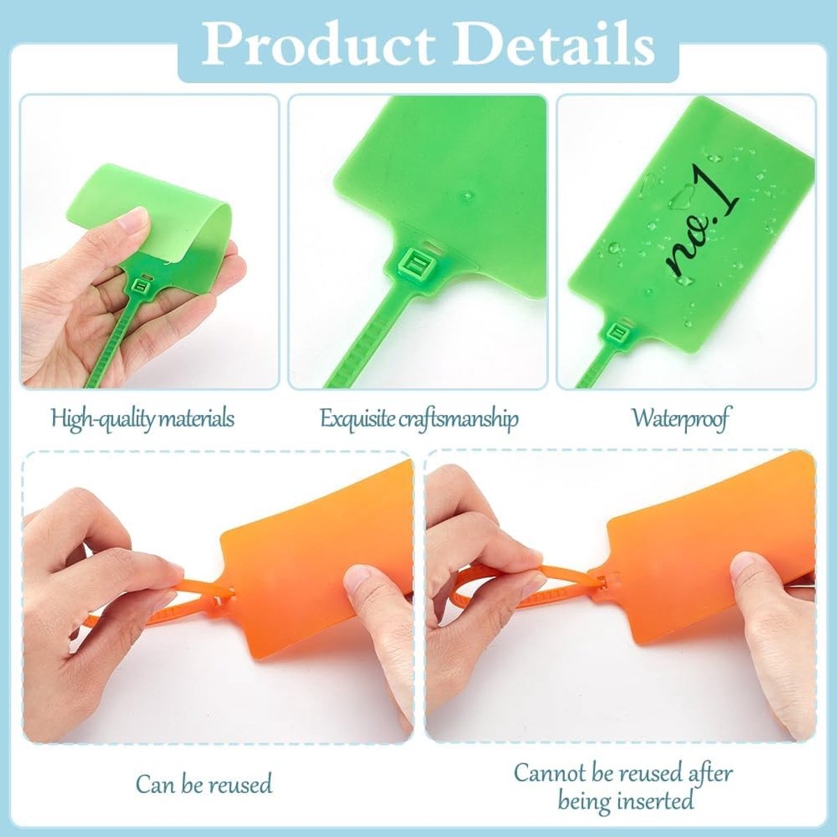 Plastic Labels Set van 216 Stuks - Waterdichte Hanglabels voor Sleutels, Bagage en Logistiek - 6 Kleuren, Zelfvergrendelende Labels voor Organisatie en Identificatie