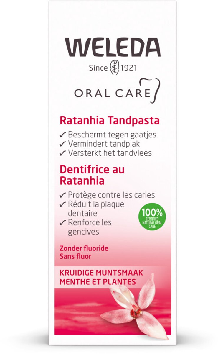 WELEDA - Tandpasta Ratanhia - 3 x 75 ml - Voordeelverpakking