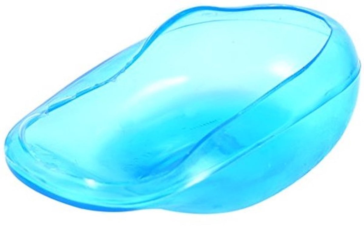 Set van 2 blauwe oordopjes van plastic ter bescherming na ooroperatie, voorkomt verkleuring en beschermt tegen kleurstoffen voor optimaal herstelcomfort