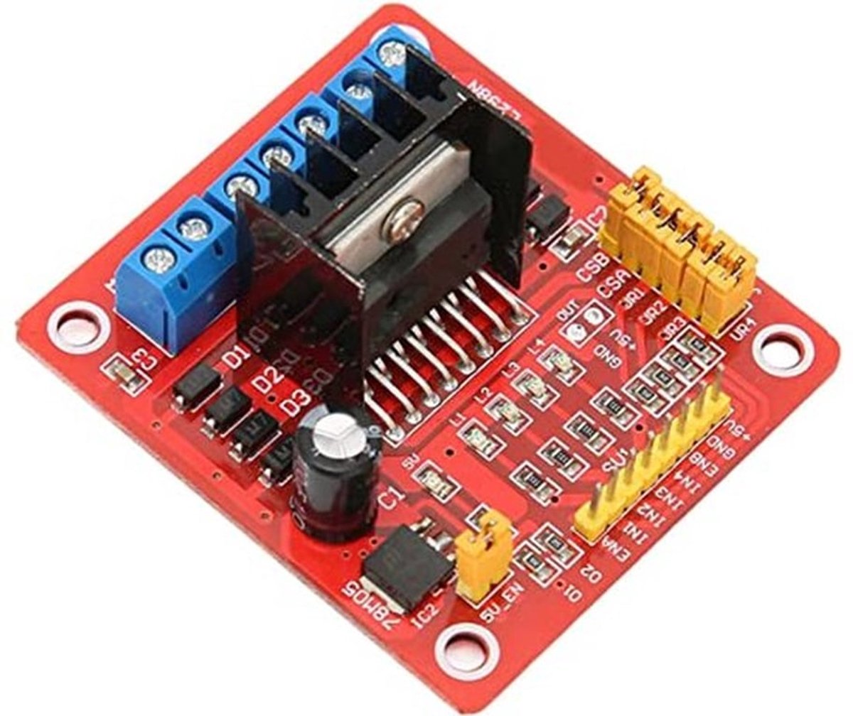 Stappenmotorbesturingsmodule, L298N Dual H-brug DC-stappenmotorbesturingsmodule Multifunctionele Motorcontrollerkaart DC-stappenmotor, Bedieningselementen