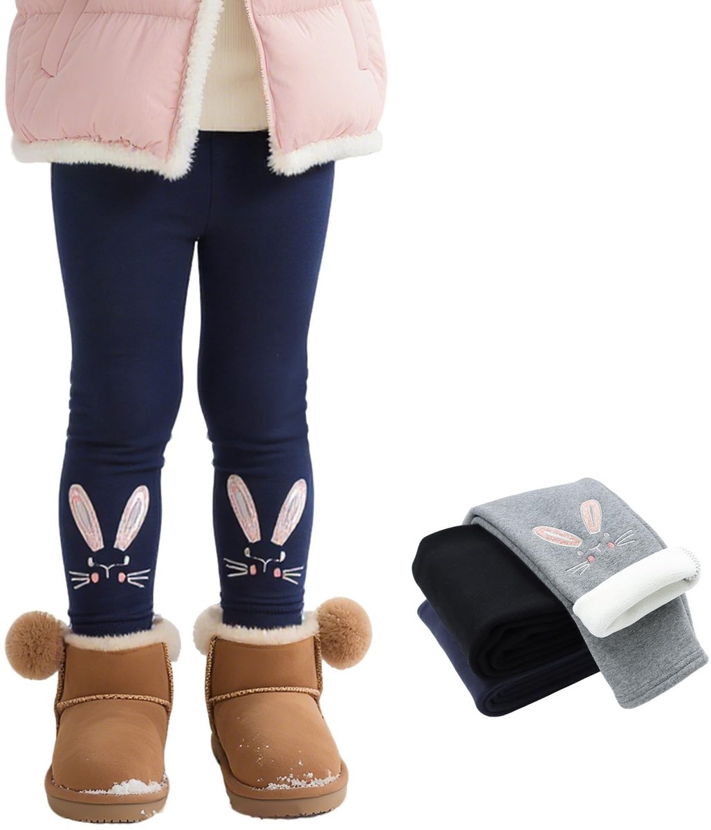 Thermoleggings Meisjes - Warm met Fleece - Zwart