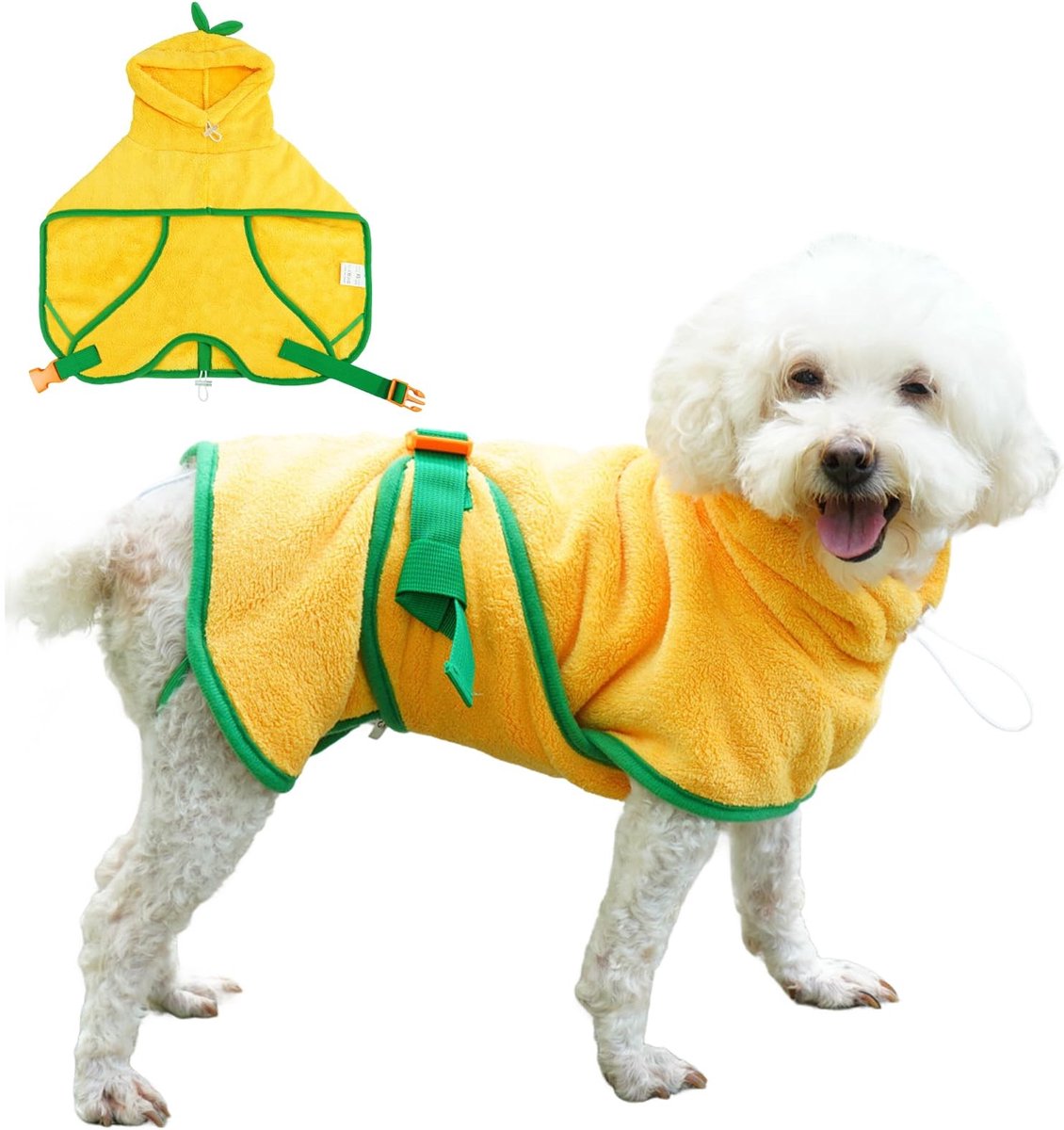 Hond Badjas - Absorberend en Sneldrogend - Geel, XS