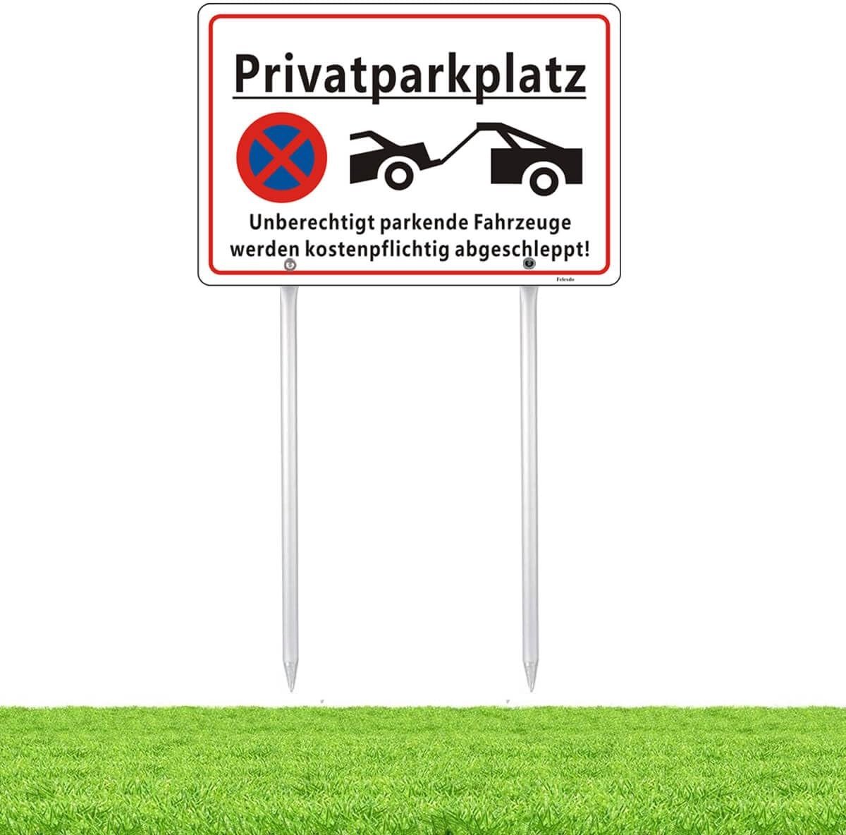 Verbodsbord voor privé parkeren - Aluminium 30x20 cm