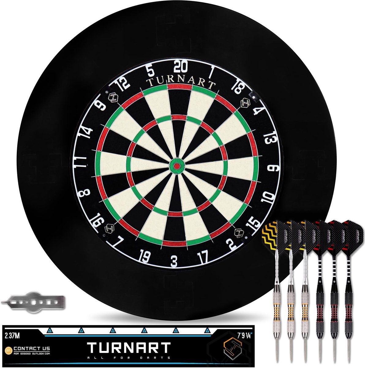 Dartbord van Kurk met Pijlen - Officiële Set van 6 Stuks - Metaalpunt