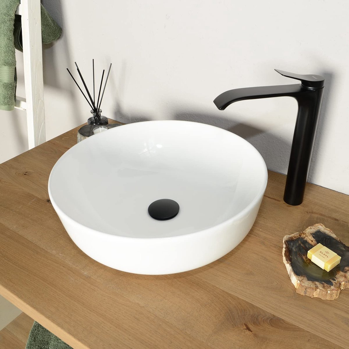 Keramische Waskom - Wit - 42 cm Rond