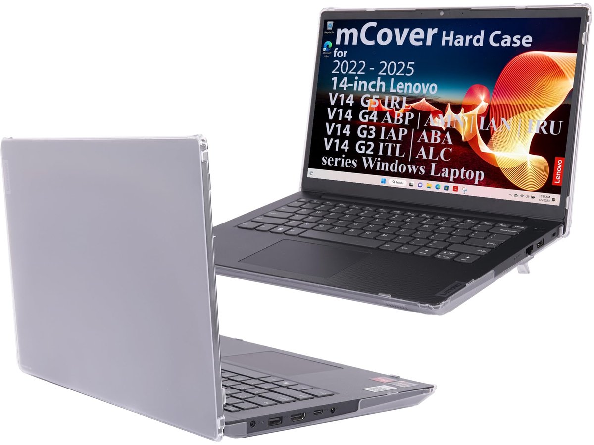 Beschermhoes voor 14 inch Lenovo V14 G2/G3/G4/G5 - Doorzichtig