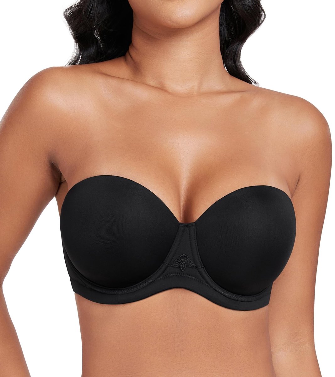 Strapless Push Up Beha - Zwart - Grote Maten