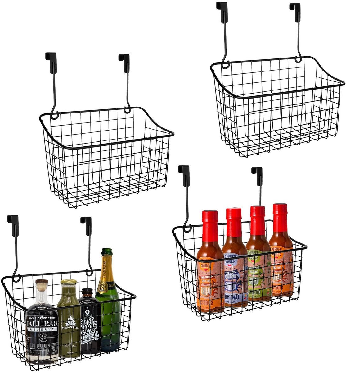 Organizer voor Keuken en Badkamer - 4 Stuks Zwart