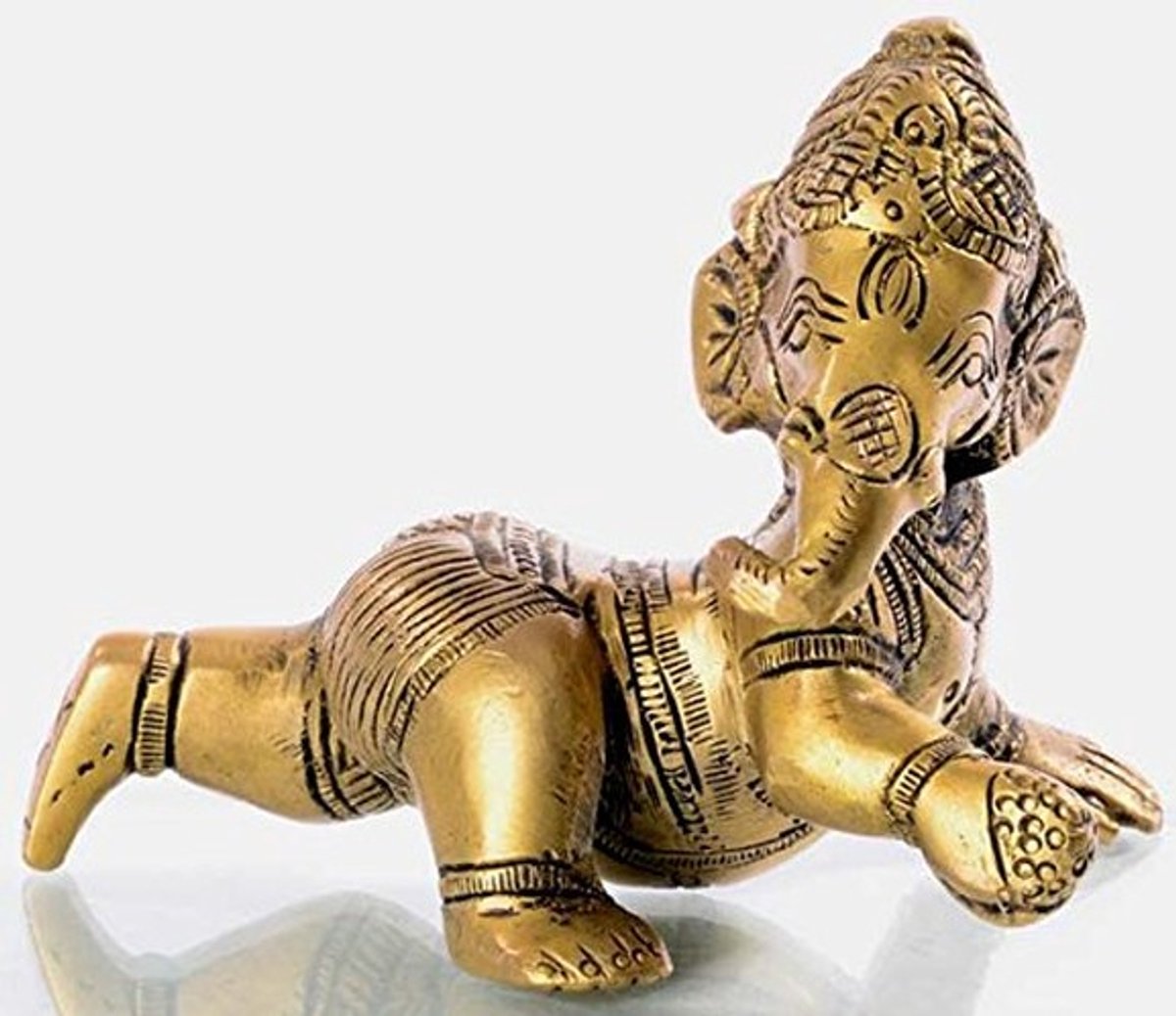 Ganesha Beeld van Messing - 12 cm