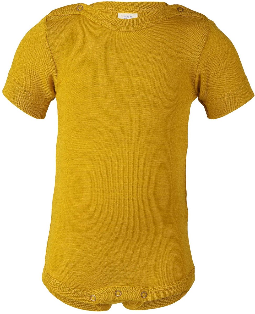 Baby Body Korte Mouw - 70% Wol en 30% Zijde - Saffraan