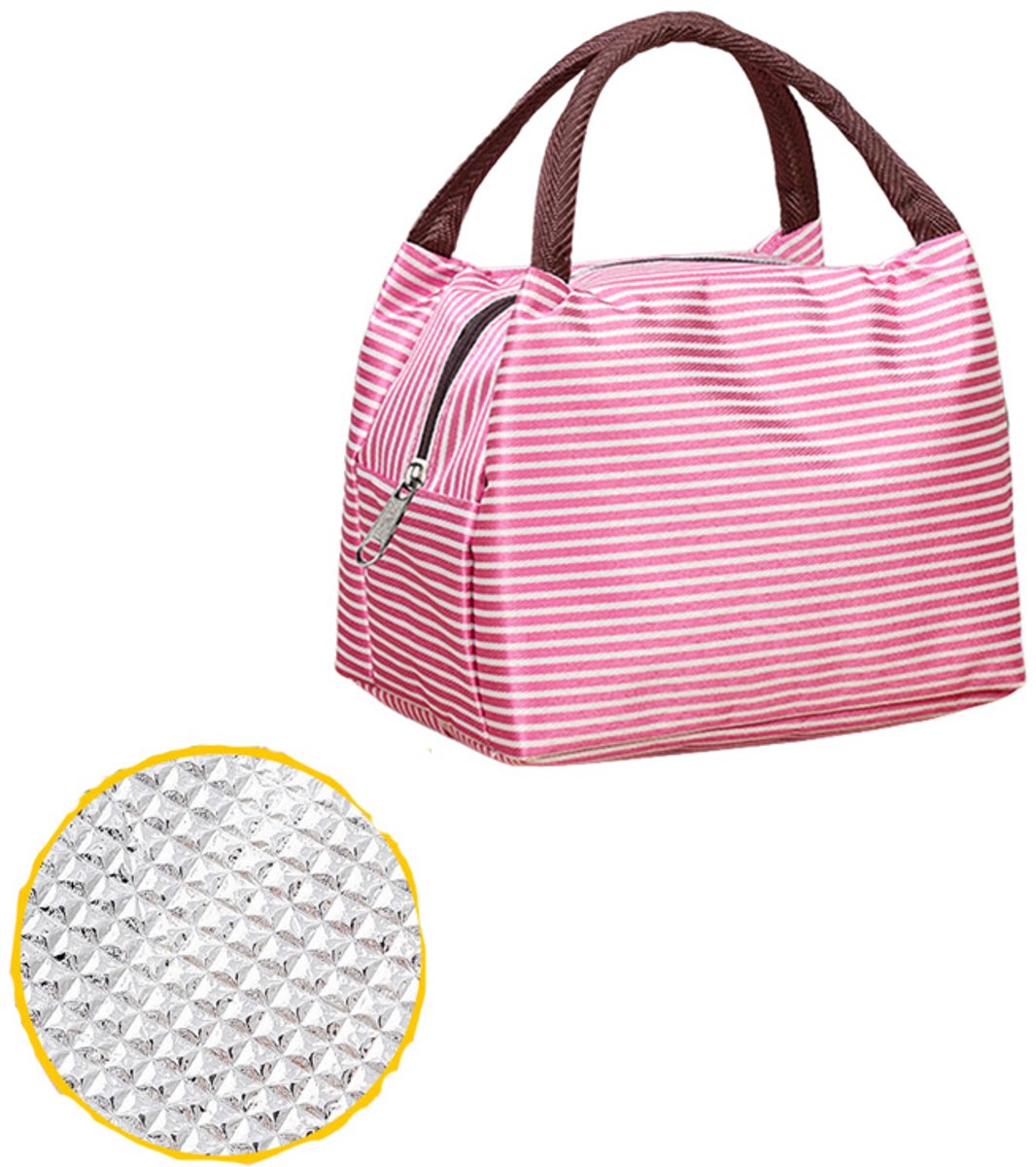 lunchtas-lunchtas koeltas- Draagbare Koeltas- Geïsoleerde Lunch Tas-lunchtas kinderen -lunchtas volwassenen- Geïsoleerde tas -Thermal Bag - Kleine Lunchkoeler- Unisex- Oxford Stof- Voor Picknicks, Kamperen, Werk, Het Dagelijks Leven-Rosérood