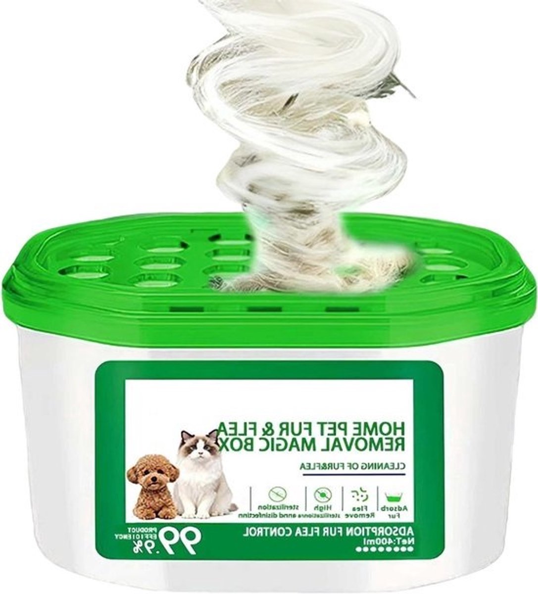 Huisdieren Geurverwijderaar - Luchtzuiveraar Box - Frisse Lucht - 360 Graden Dekking - 400 ml - Wit