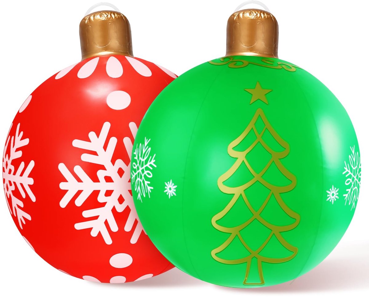 Opblaasbare Kerstbal - Weerbestendig - Rood