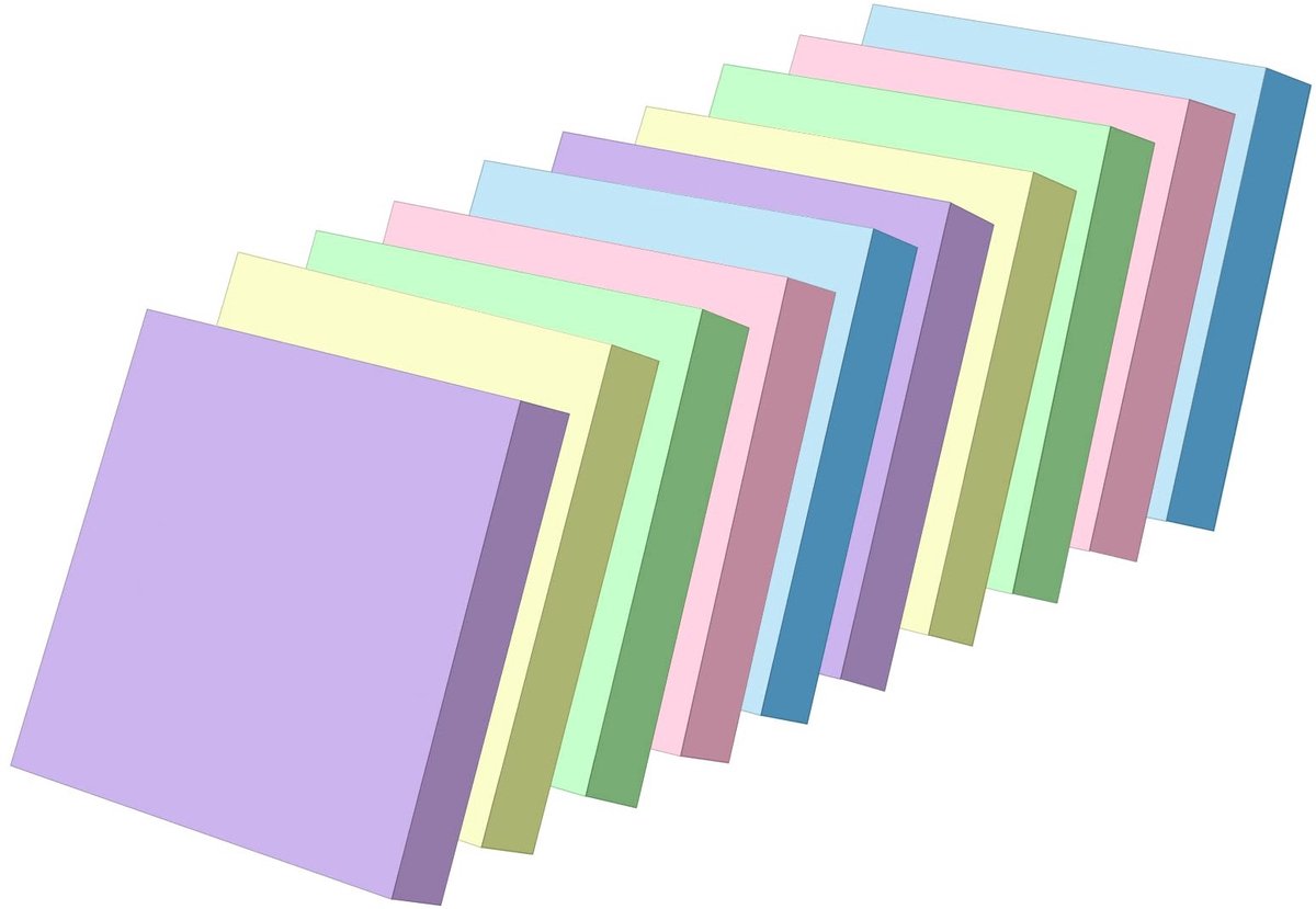 1000 Sticky Notes - Super Sticky 76mm x 76mm in 5 Kleuren