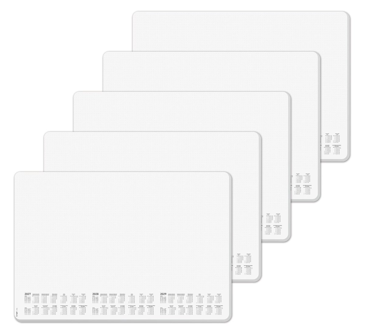 Paper Desk Pad A2 - Dotted met kalender 2027-2029, 30 vellen