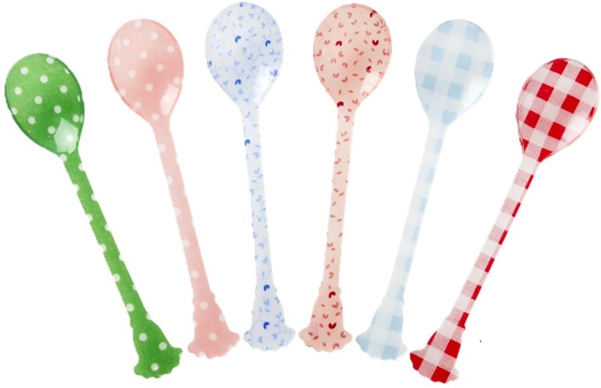 Set van 6 Acryl Theelepels - Multikleur
