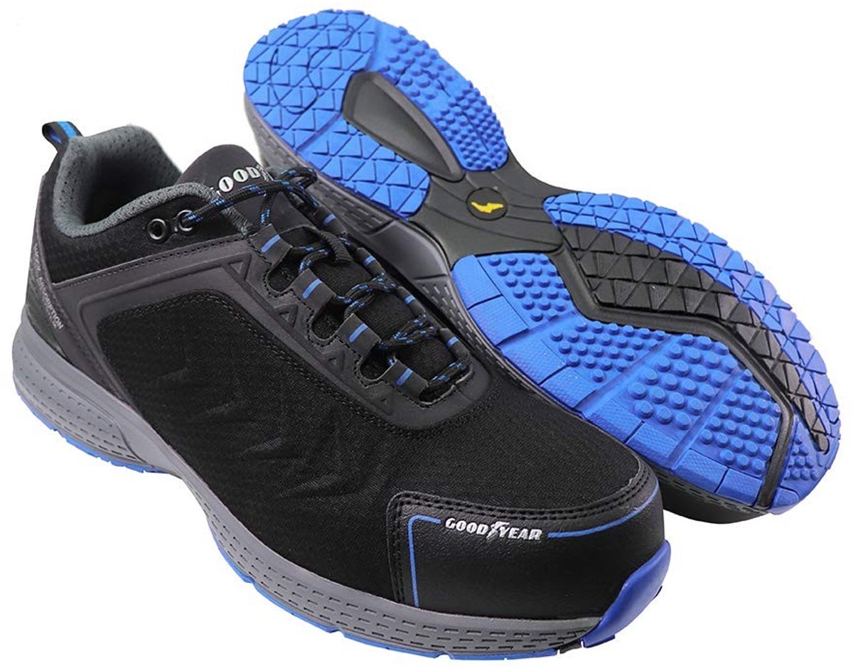 Werk Trainers - Waterdicht en Lichtgewicht - Zwart/Blauw - EU 43