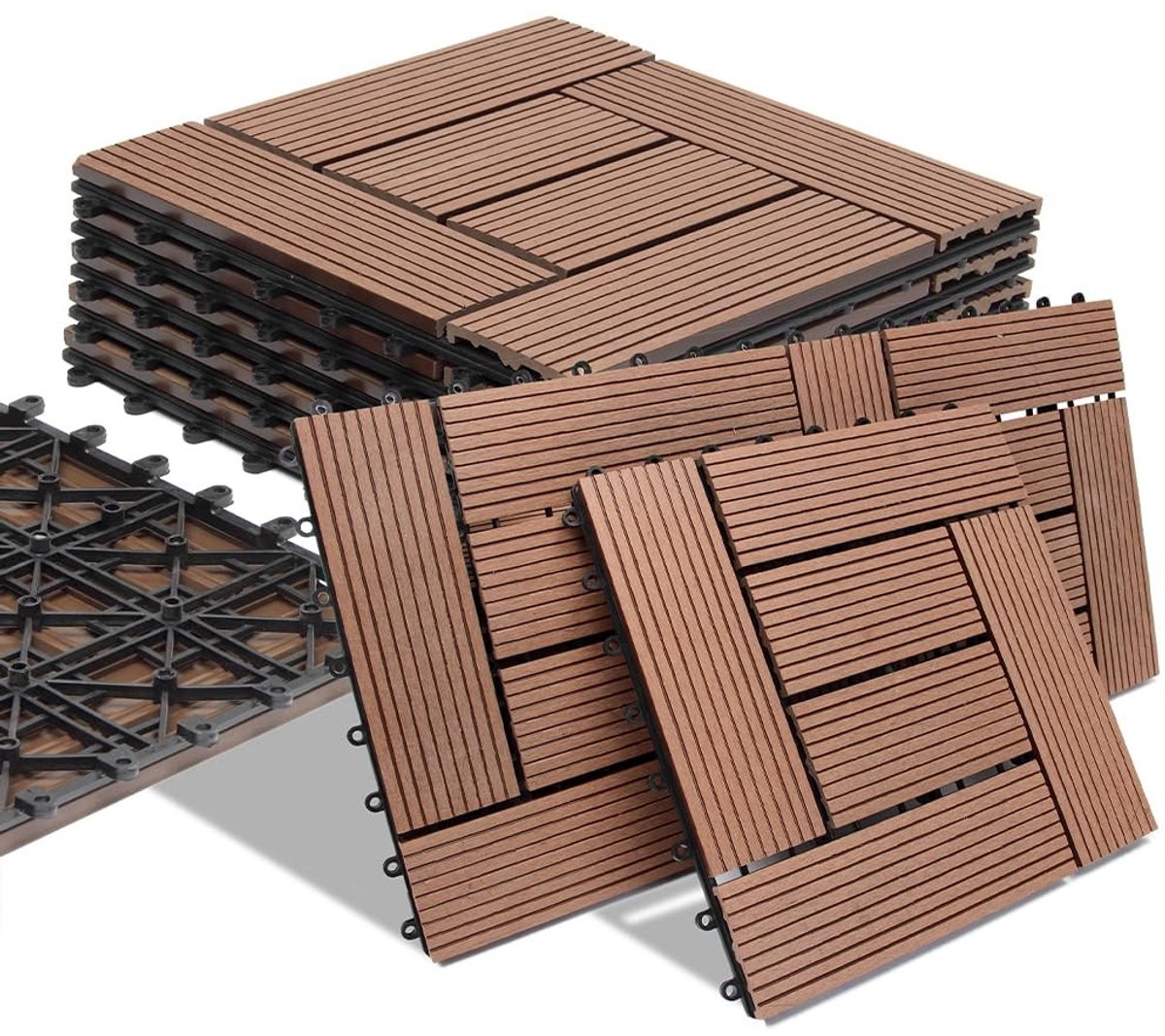 Set van 11 Tegels voor Tuin en Balkon - Terracotta