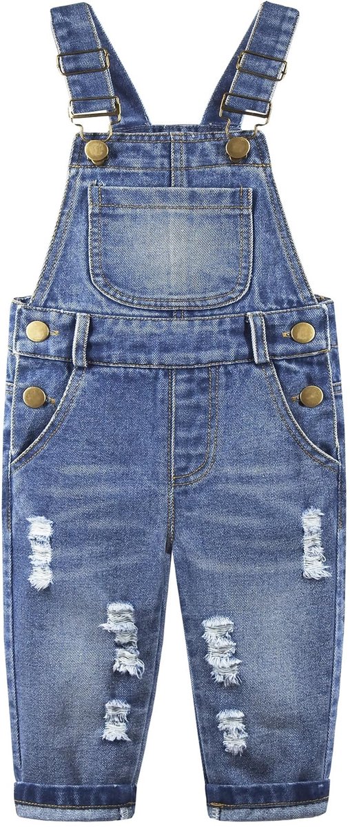 Baby Dungarees met 4 zakken en verstelbare schouderbanden - Blauw