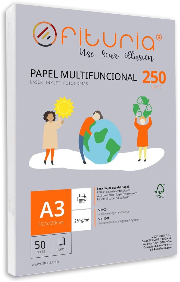 A3 Papier - 250g - 50 Vellen Wit
