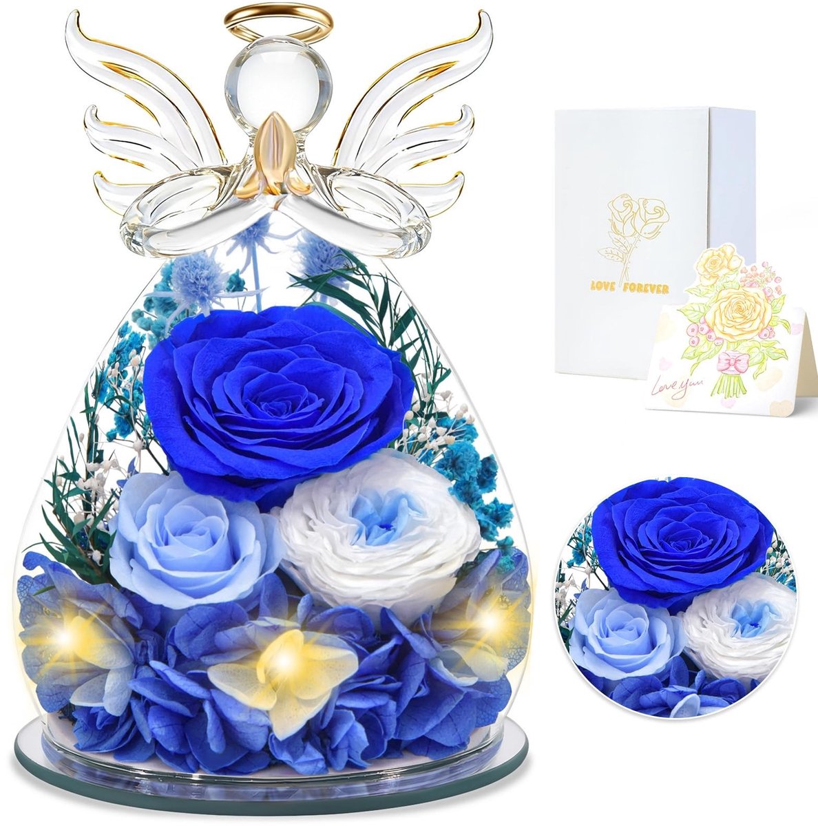 Eternity Roos Engel Cadeau - LED Verlichting voor Moeder