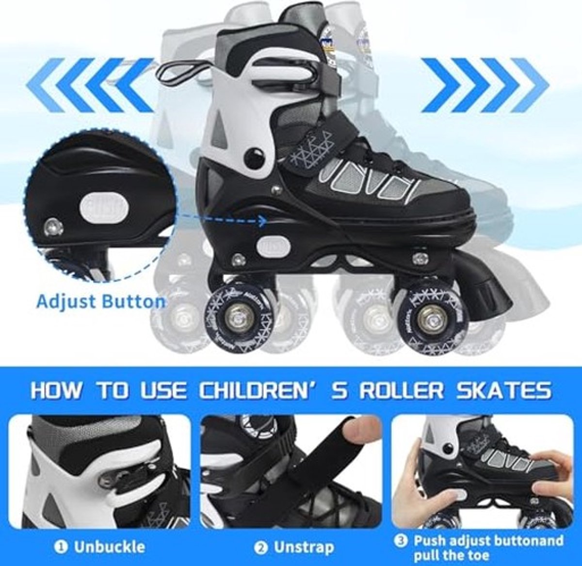 Inline Skates voor Kinderen - 4x Verstelbare Maten - Roze