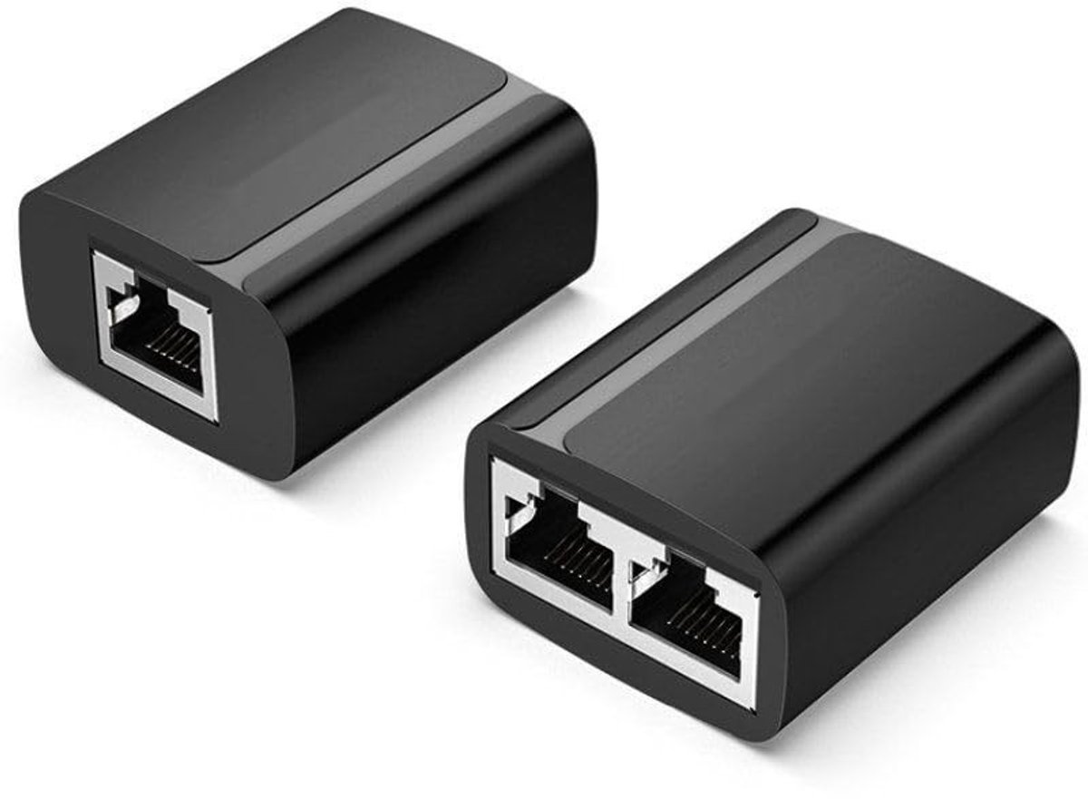 Splitter RJ45 - 2 stuks - Zwart