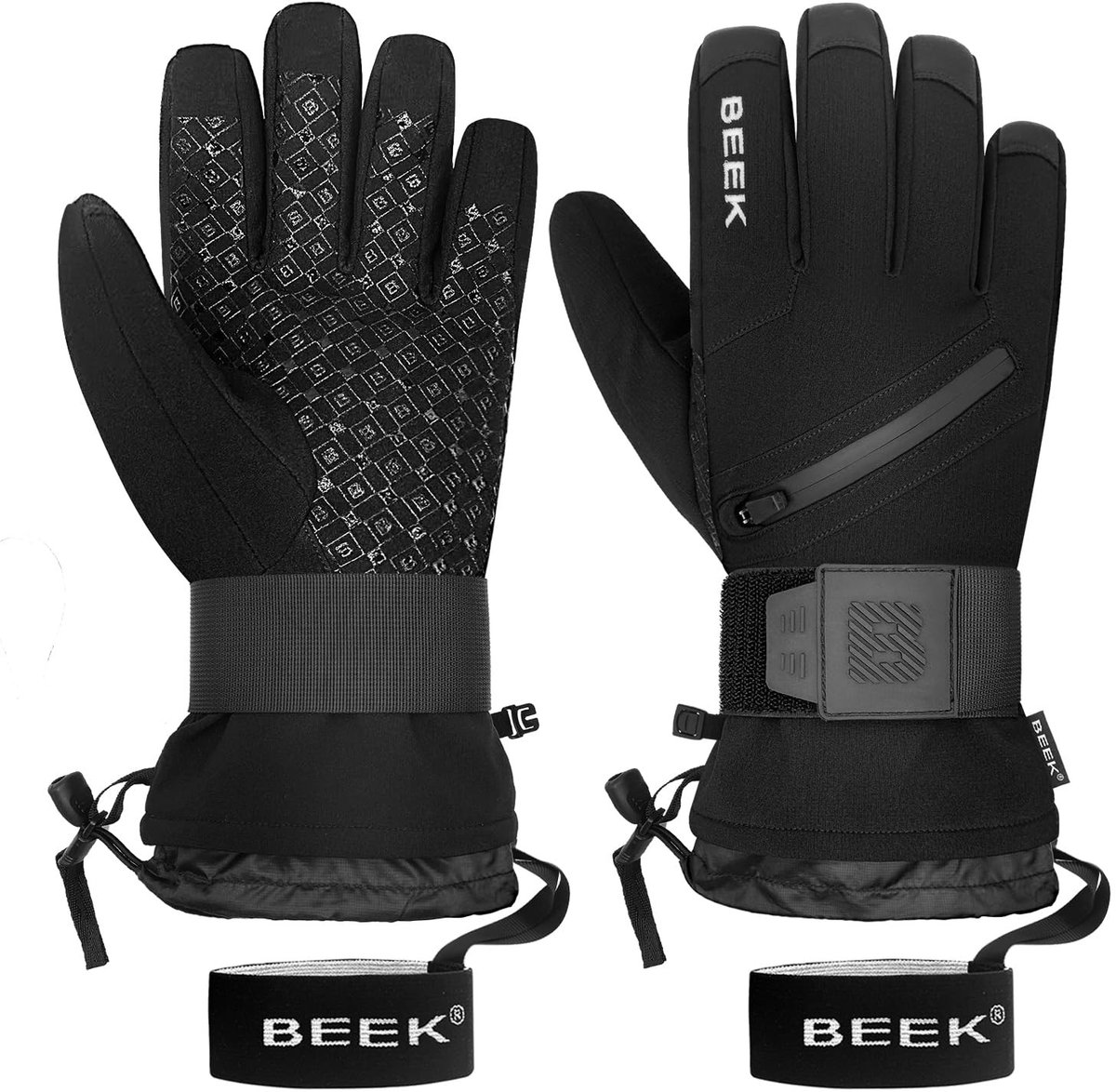 Waterdichte skihandschoenen - Zwart - Voor dames en heren