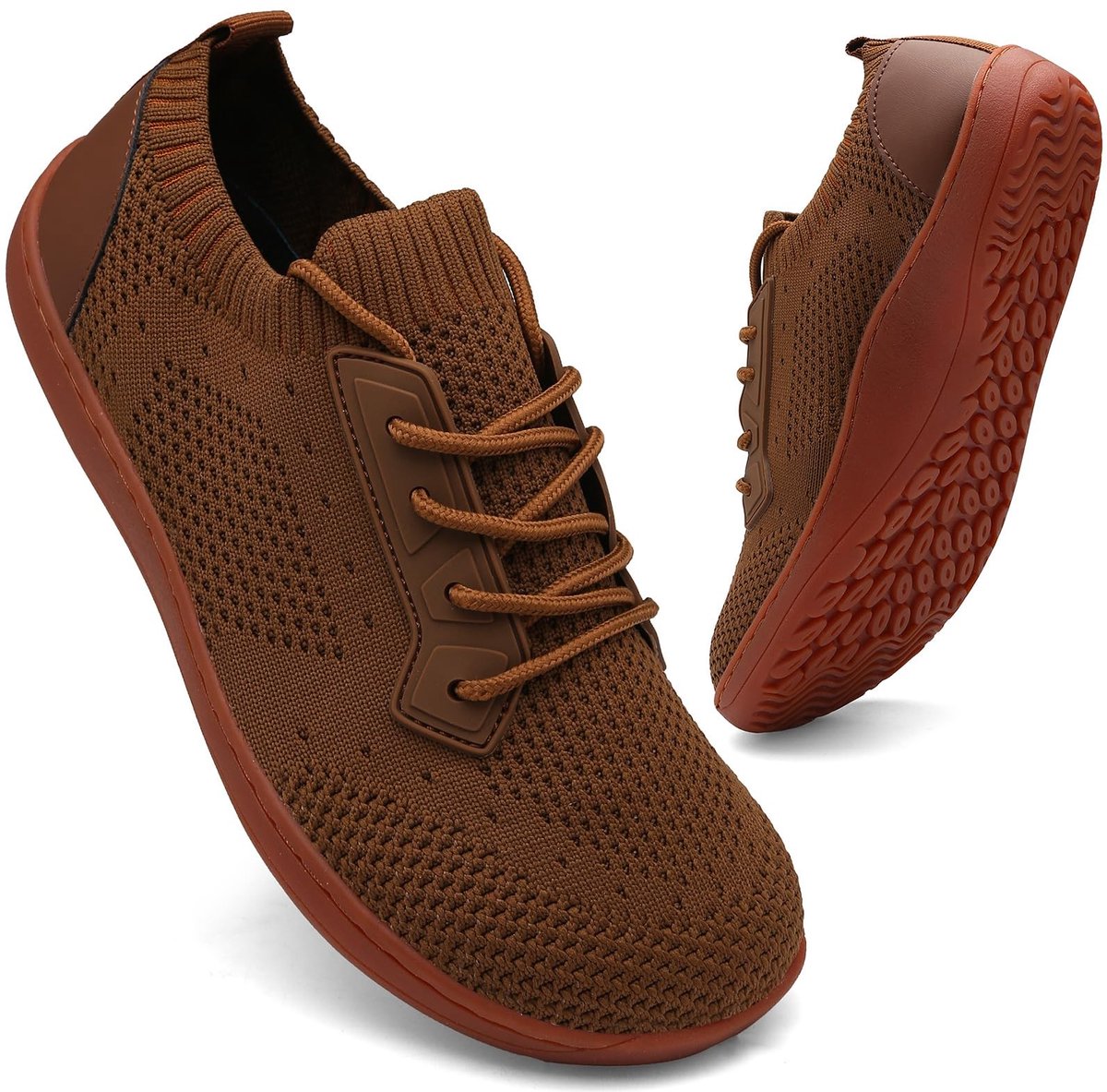 Dames Trainers - Brede Neus - Lichtgewicht en Ademend - Bruin