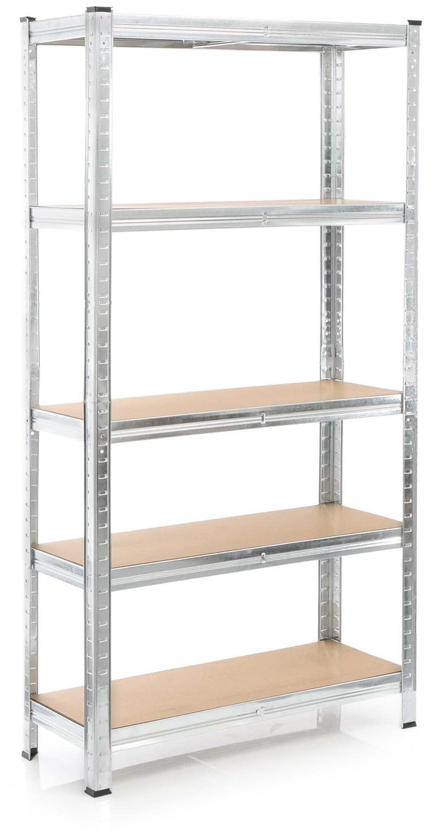 Opslag Rek met 5 Planken - 180x90x40cm - Galvaniseerd