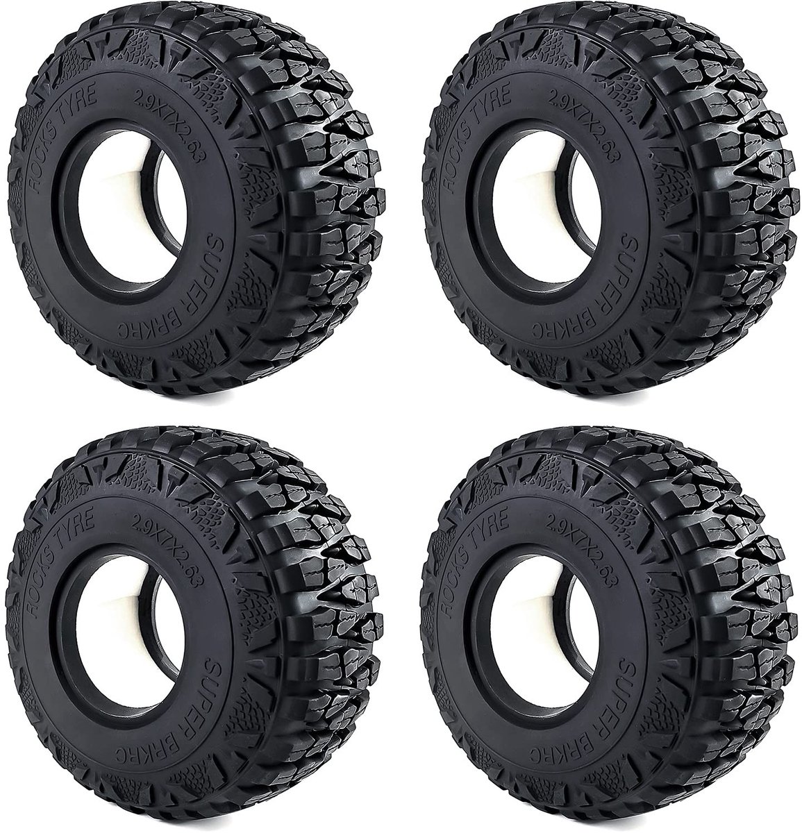 RC Banden 2.9 Inch voor 1/6 RC Crawler Auto - 4 Stuks