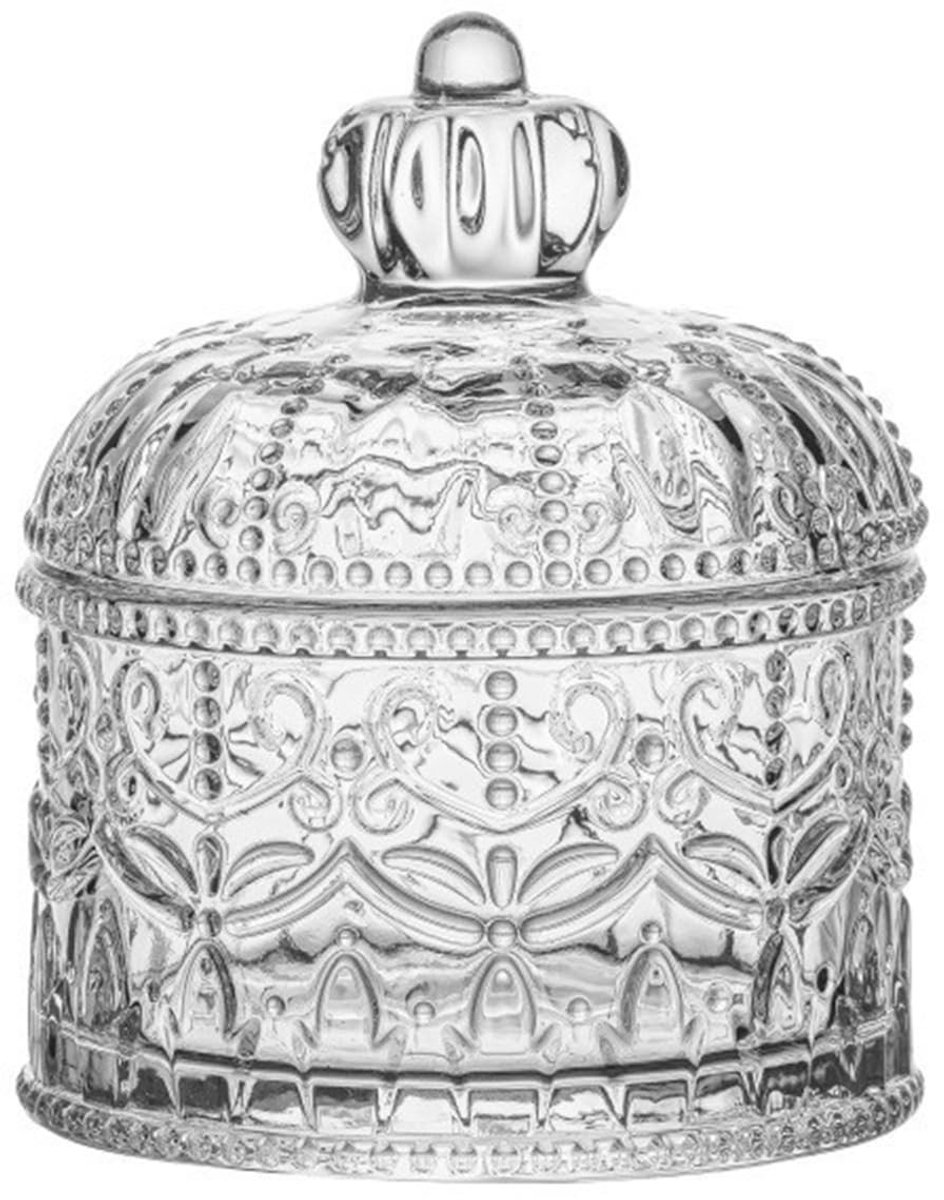 Glazen Snoeptrommel met Deksel - Royal Crown Vorm