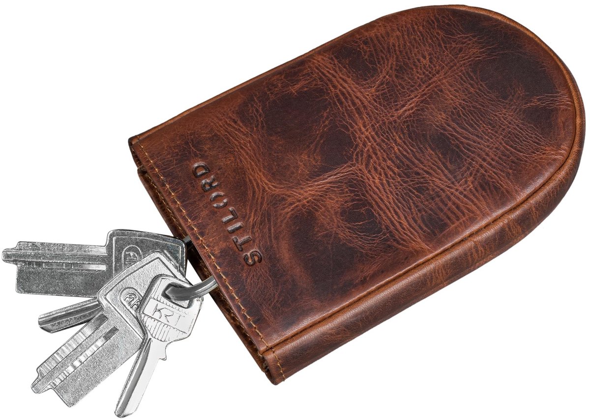 Sleutelkastje van Leer - Vintage Sleutelhanger voor Dames en Heren