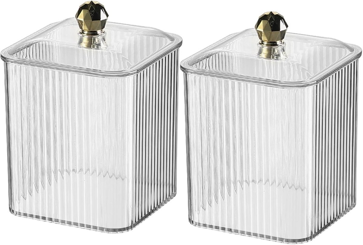 Duidelijke Organizer voor Wattenstaafjes met Deksel, Waterdichte Opbergdoos voor Badkamer en Slaapkamer, Ideaal voor Wattenpads en Accessoires