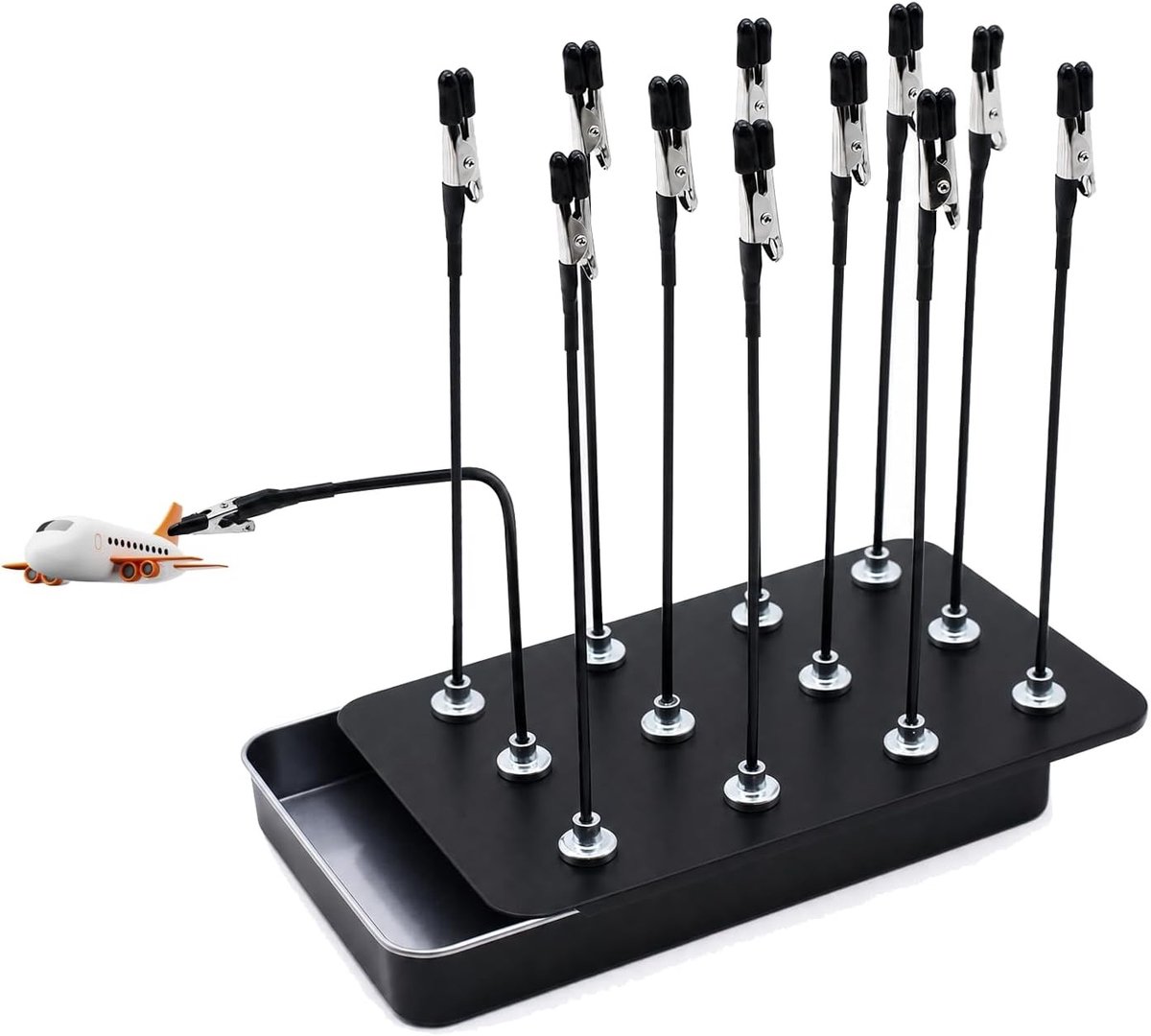 Set van 12 Flexibele Krokodilclips met Rubber Tips voor Modelbouw en Miniaturen, Ideaal voor Precisiewerk en Creatieve Projecten