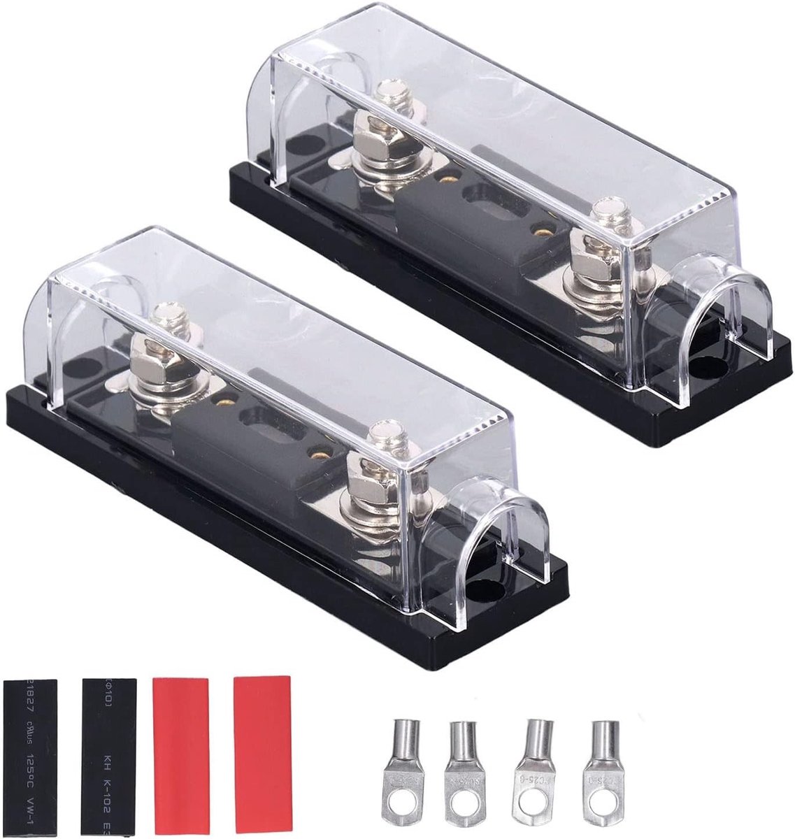 Betrouwbare ANL Fuse Houders 250A 48V voor Marine, Truck en RV - 2 Stuks Stereo Video Systeem ANL Fuse Blok voor Jachten en Schepen, Goud Geplateerd Koperlegering