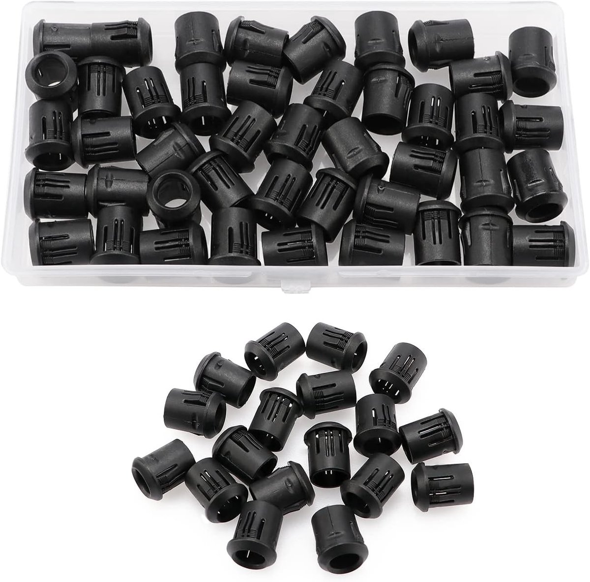50 Stuks 8mm Plastic LED Klemhouder - Diode Socket, LED Bevestigingsring, Zwart, Voor LED Verlichting en Klusprojecten