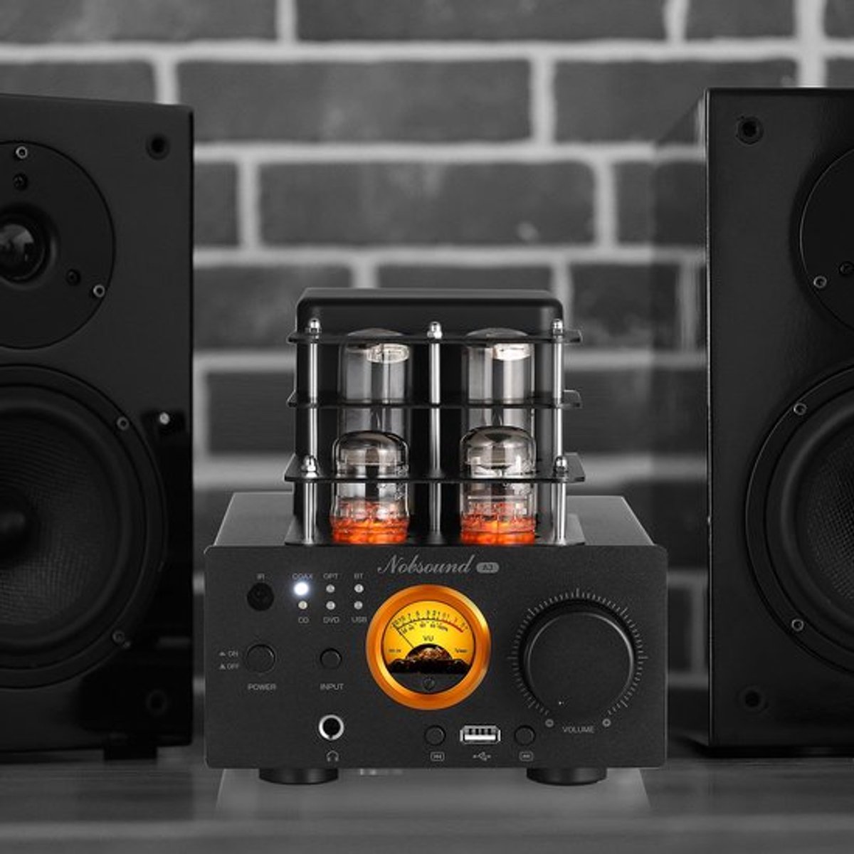 Hifi Versterker Bluetooth 5.0 - 35 Watt Per Kanaal - USB Speler - Digitale Coax En Optische Ingang - Hoofdtelefoonversterker