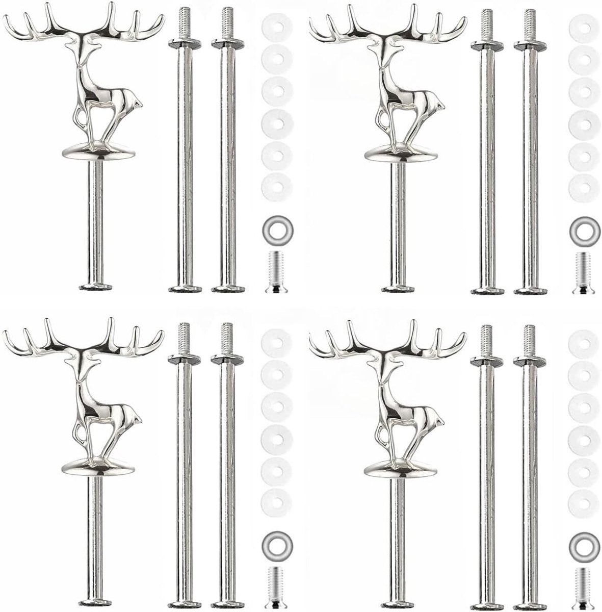 Set van 4 Tier Tangen voor Taarten, Verstelbare Cakehouder, Stalen Standaard voor Bruiloften en Feestjes