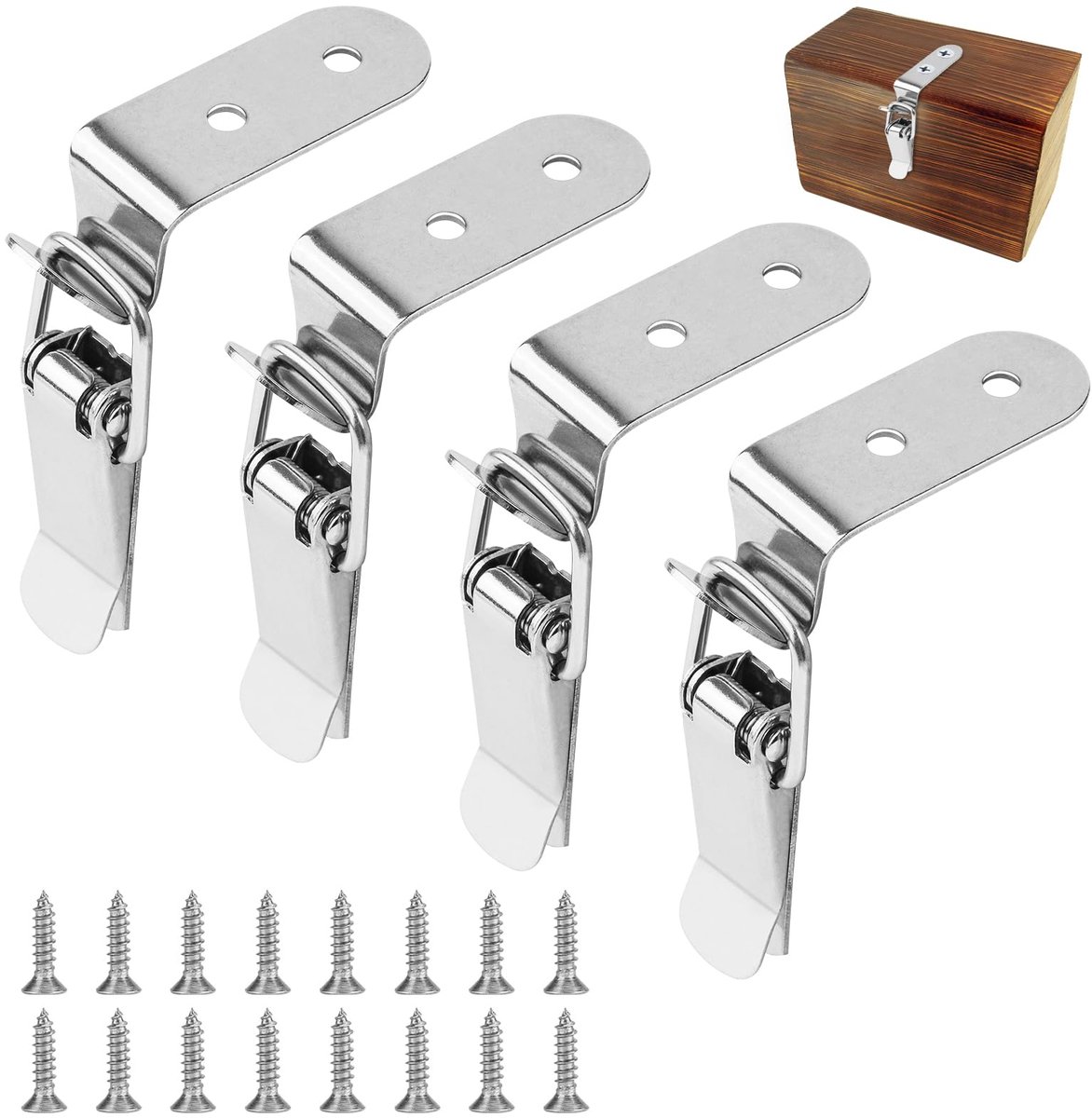Knevelsluiting - RVS Haaks - Voor Koffers Kisten Gereedschapskisten Kasten - 4 Stuks