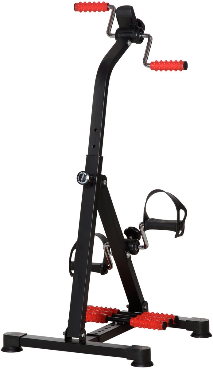 Spinningfiets - hometrainer voor thuisgebruik - zittende hometrainer - in hoogte verstelbaar - zwart en rood