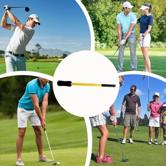 Golfswing Trainingshulp - Golftrainer Stick - Golfswing Verbeteren - Zwaartekracht Sensing Innovatie - 80 cm - Geel — afbeelding 2