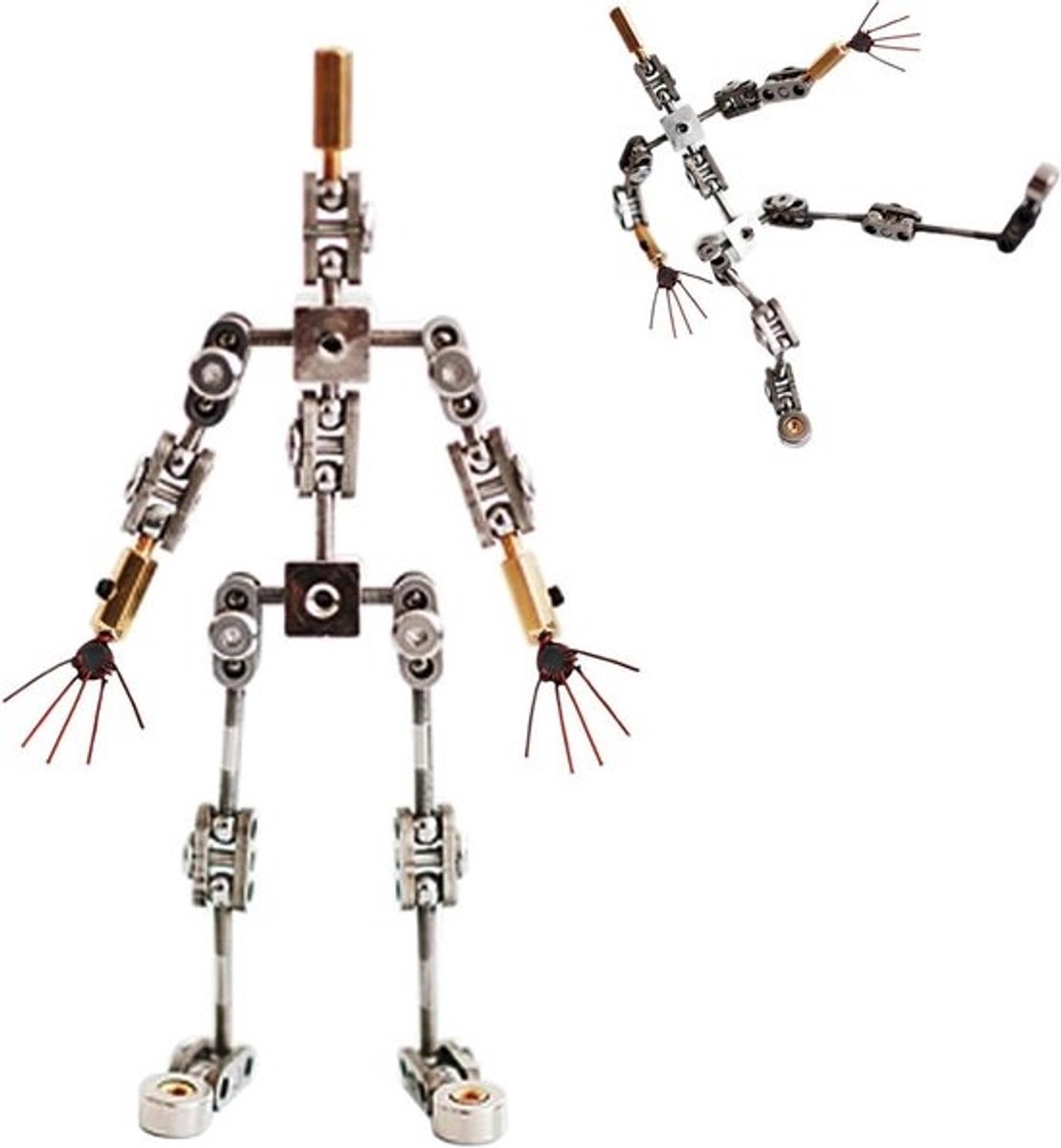 Stop Motion Armatuur Kit - Flexibel Skelet - Animatie Creëren - Verstelbare Arm - N.v.t. - Zilver